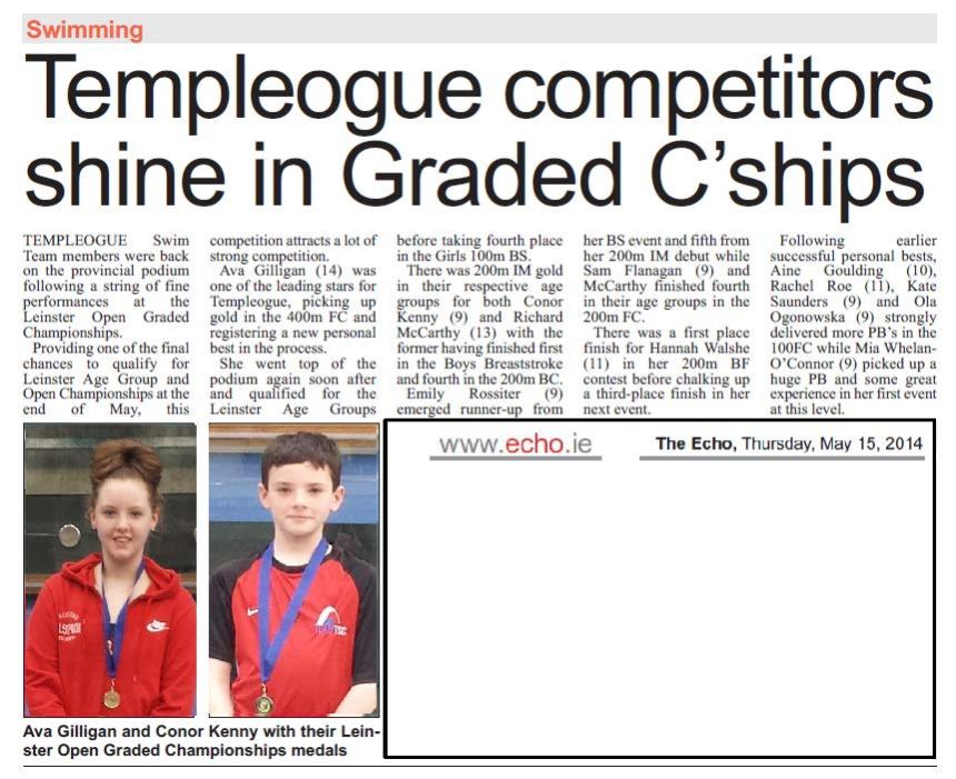 TEAM TSC Athletes report in The ECHO - Great results for the TEAM